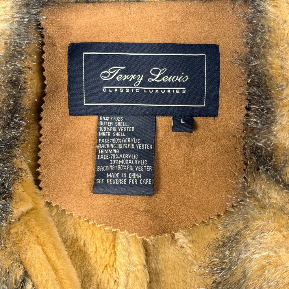 Vintage Penny Lane Afghan Faux Suede‎ Fur Trim Long Coat Womens Large Brown - Picture 3 of 11
